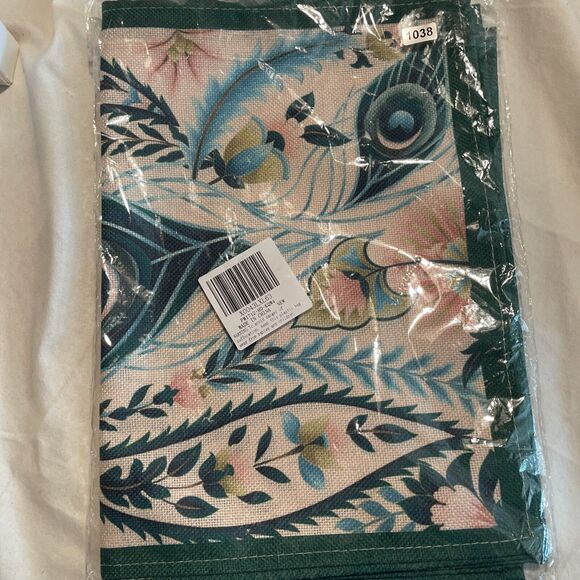 RUSPEPA Placemats Set of 4 with Peacock Feather Design, 12 x 17" Nice!! NEW!! - Picture 5 of 5